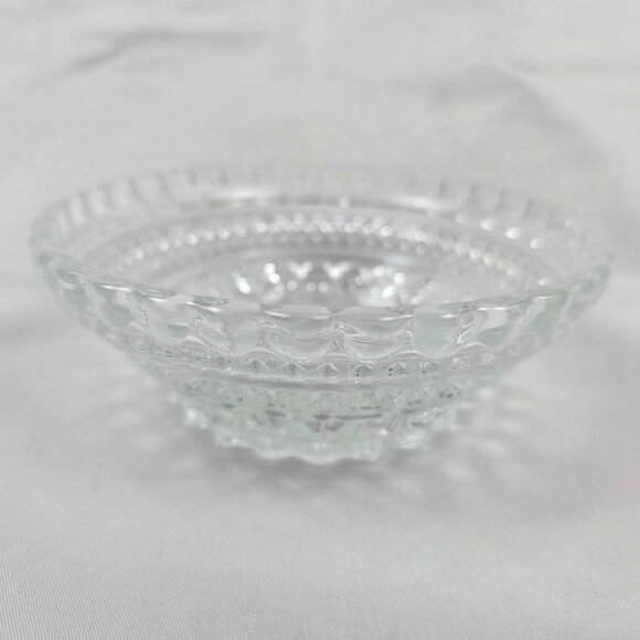 FIVE Vintage Anchor Hocking Wexford Fruit Bowls Diamond Cut Glass Design - Picture 12 of 15